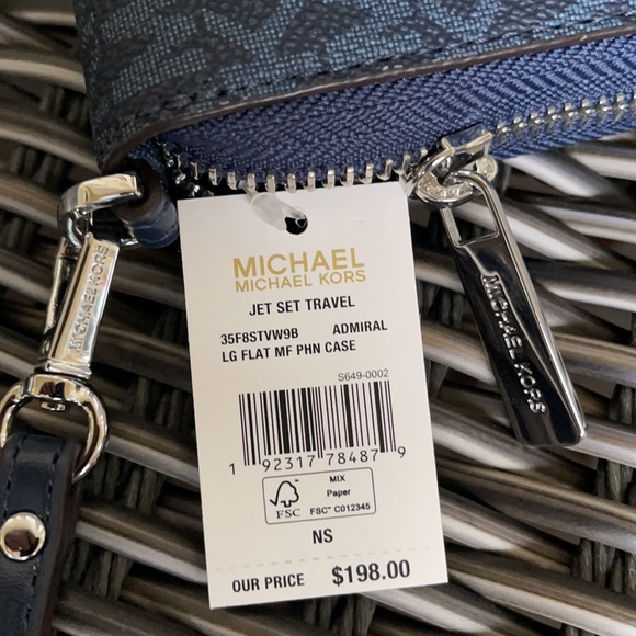 Michael Kors Jet Set Travel Lg Flat Multifunctional Phone Case-Wristlet-Wallet - Picture 13 of 16